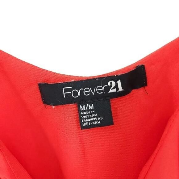 Forever 21 Coral Mixed Fabric Sleeveless Tiered Tank Top MED - Picture 9 of 9